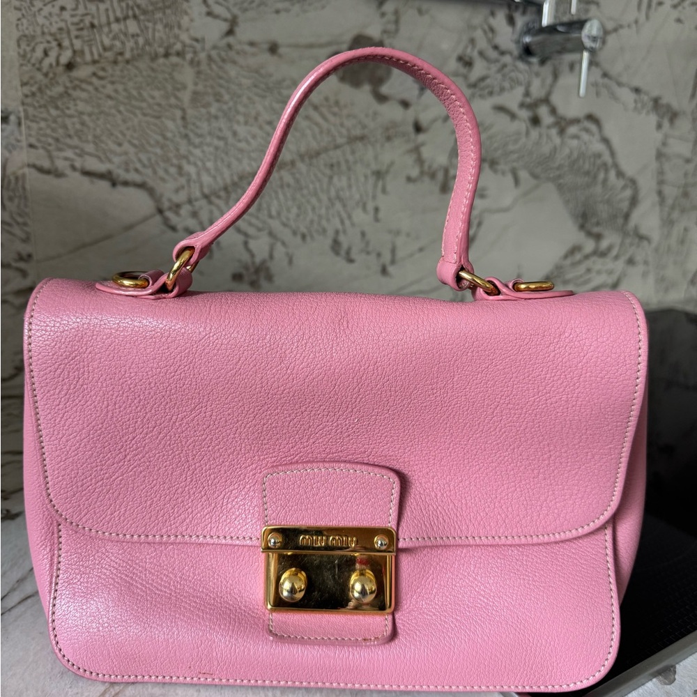 Miu Miu Pink Crossbody Bag with Gold Hardware